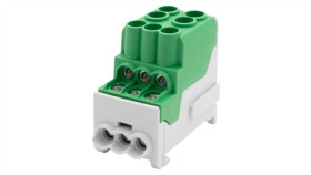 Blok Rozdzielczy Dbr 100A (2X25 / 6X10) Al/Cu - Zielony