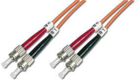 FO duplex patch cable, ST to ST, 10 m, OM2, multimode 50/125 µm, DK-2511-10