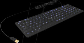 60885 Keyboard, USB, hygienic, black