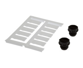 Materiał etykietujący, etykieta, 2,6x20x9 mm, plastik, 10 tabliczek znamionowych, 2 zaślepki, AV000135