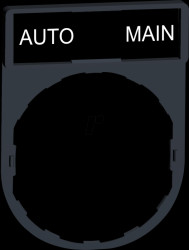 ZBY2164 Legend holder 30x40 mm, for Ø 22-mm devices, with AUTO-MAIN sign