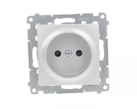 Simon 54 Gniazdo pojedyncze b/u 16A IP20 srebrny mat DG1Z.01/43