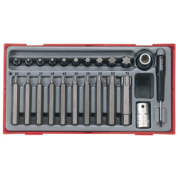 Teng TC23 TTTX23 TX Bit Socket Set, 23 Piece - 1/2in Drive