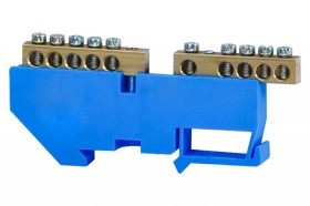 Listwa ochronna 2x5-modułowa 2x5x16mm2 wysoka podstawa - niebieska