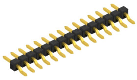 Pin header, 15 pole, pitch 2.54 mm, straight, black, 10080432