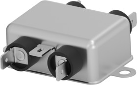 Suppressor filter, 50 to 60 Hz, 3 A, 250 VAC, 1.75 mH, faston plug 6.3 mm, 6609021-5