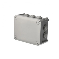 Puszka hermetyczna natynkowa z dławikami 150x115x65mm bezhalogenowa, odporna na UV, dekiel przykręcany IP66 szary