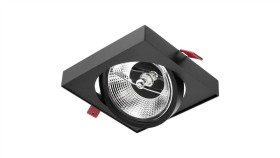 Oprawa Podtynkowa Ruchoma Gu10 Ar111 14,5Cm Kwadrat Czarna Carpi Lumiled