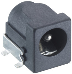 DC panel socket, pin Ø 2 mm, hole Ø 6.5 mm, black, 1613 30 VP3