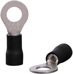 Insulated ring cable lug, 2.5-4.0 mm², 6.5 mm, M6, black, 22C453