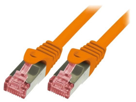 Patch cord S/FTP 6 linka Cu LSZH pomarańczowy 10m 27AWG CQ2098S