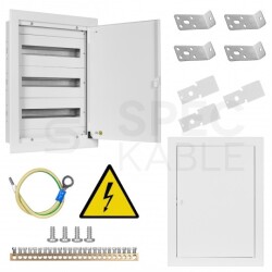 OUTLET Rozdzielnica podtynkowa metalowa 3x18 modułów IP30 (400V AC) 585x415x130mm drzwi pełne KOLE SYSTEMS