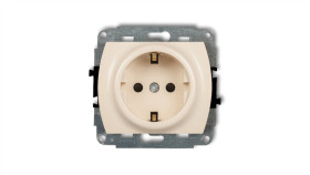 Trend Gniazdo Pojedyncze Z/U Schuko Beżowy 1Gp-1Sp