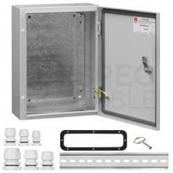 Obudowa hermetyczna rozdzielnica metalowa z płytą montażową 400x300x150 IP65 natynkowa szara NEKU