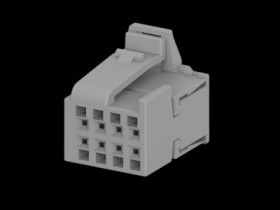 Socket, unequipped, 8 pole, straight, 2 rows, gray, 1-1670459-2