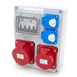 Rozdzielnica budowlana Mikołajki 2*32A/4 + 2*GS + zabezpieczenia, obudowa naścienna, 4NO21B021B/4