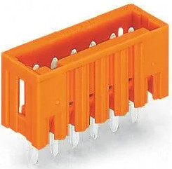 Pin header, 2 pole, pitch 3.81 mm, straight, orange, 734-232