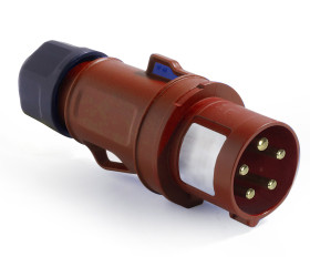 Złącze przemysłowe - zasilające 32A Wtyczka 380 → 415 V. 5P RS PRO Czerwony Montaż na kablu IP54