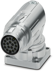 Surface-mounting plug, M17, 17 pole, crimp connection, standard/ONECLICK quick locking system, angled, 1628521