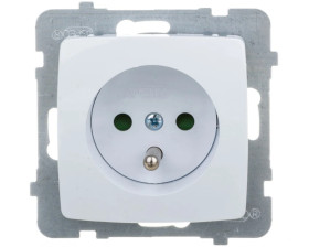 KARO Gniazdo pojedyncze z/u z przesłonami biały GP-1SZP/m/00