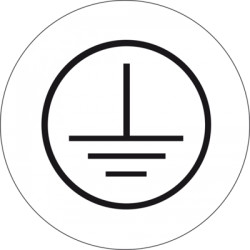 Label grounding symbol, symbol: GND, Ø 12.5 mm, plastic, 084.62-7-12,5-A4/30