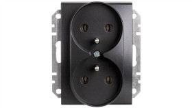 Sedna Gniazdo Podwójne Z/U 16A 250V Z Przesłonami Grafitowe Sdn2800970