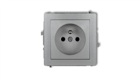 Deco Gniazdo Pojedyncze Z/U 2P+Z Srebrny Metalik 7Dgp-1Zp