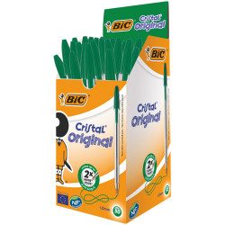 BiC Medium Cristal Green Pens Pack 50