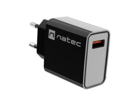 ŁADOWARKA SIECIOWA NATEC RIBERA 1X USB-A 18W CZARNA NUC-2058