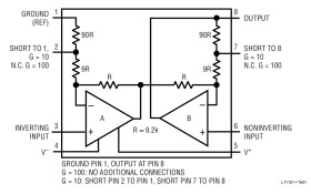 Precision, Micropower, Single Supply Instrumentation Amplifier (Fixed Gain = 10 or 100)