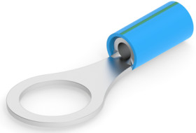 Insulated ring cable lug, 2.15 mm², AWG 14, 9.53 mm, blue, 2-320564-2