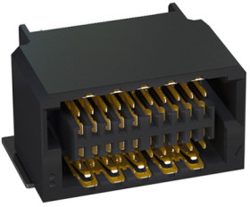 Socket header, 20 pole, pitch 0.8 mm, angled, black, 406-51120-51