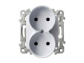 SZAFIR Gniazdo podwójne moduł bez ramki biały GP-2ZR/m/00 OSPEL