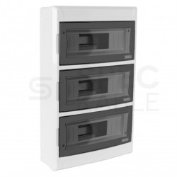 Rozdzielnica natynkowa S-36 (N+PE) 3x12 moduły IP40 306x472x100mm drzwi transparentne dymne NEKU
