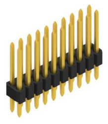 Pin header, 20 pole, pitch 1.27 mm, straight, black, SLVW405520G