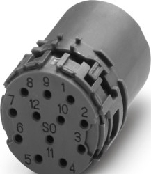 Contact insert, M23, 12 pole, N coding, socket for series M23 PRO, 1554828