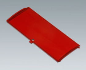 Front cover, with hinge, PC, red/transparent, B6805302