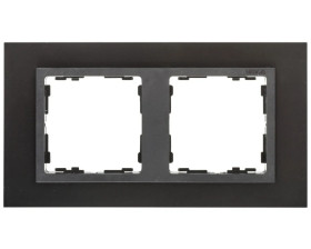 Simon 82 Ramka podwójna pozioma kamień stal grafitowa/ ramka pośrednia grafit 82827-38