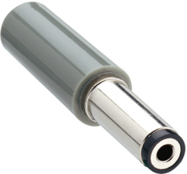 DC plug, inner Ø 2.1 mm, outer Ø 5.5 mm, gray, NES/J 210