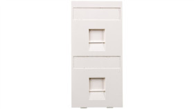 Simon Connect Płytka Cima 2X Rj Z Osłonami Uniwersalna Czysta Biel S76b/9