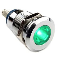 Dioda LED kontrolka panelowa zielona wodoodporna IP68 M12 12V-24V