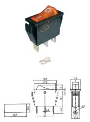 PRZEŁĄCZNIK KOŁYSKOWY 2POZYCJE 3PINY 250V/15A ŻÓŁTY MK621