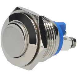 R-TECH 524577 16mm IP65 Vandal Resistant Switch SPST Raised Nickel