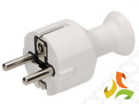 Wtyczka prosta rozbieralna Uni-Schuko 2P+Z 16A 250V biała WT-40/BIAŁY ORNO