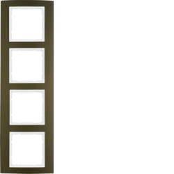 Berker B.3 Ramka czterokrotna aluminiowa brązowy/biały 10143021