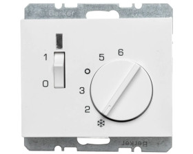 K.1 Regulator temperatury pomieszczenia z zestykiem zwiernym elementem centralnym i łącznikiem śnieżnobiały 20307109