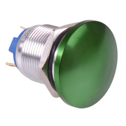 Green Mushroom Momentary 19mm Metal Push Button Switch IP65 NO