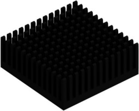 IC heatsink, (L x W x H) 43.1 x 43.1 x 16.51 mm, 8.6 K/W, black anodized, 10037103