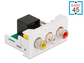 81342 Easy 45 Module 3 x RCA female to RJ45 female port 22.5 x 45 mm