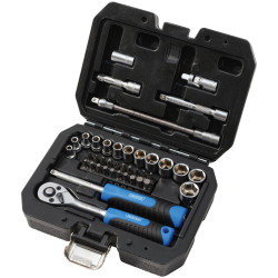 Draper 24223 HI-TORQ&#xAE; Metric Socket and Bit Set, 1/4&quot; Sq. Dr. (40 Piece)